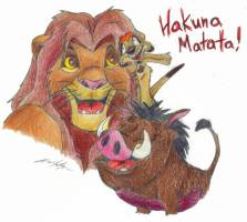 colored Simba Timon & pumbaa Hakuna Matata 